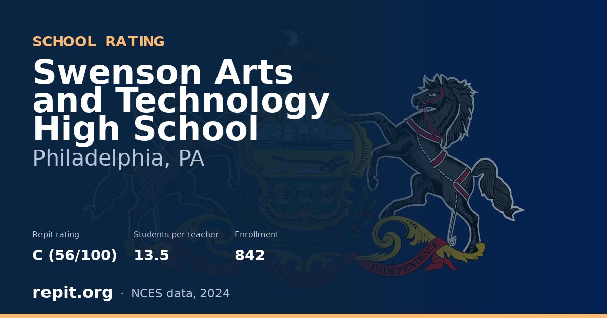Swenson Arts and Technology High School, Philadelphia, PA — Repit school rating C (56/100)