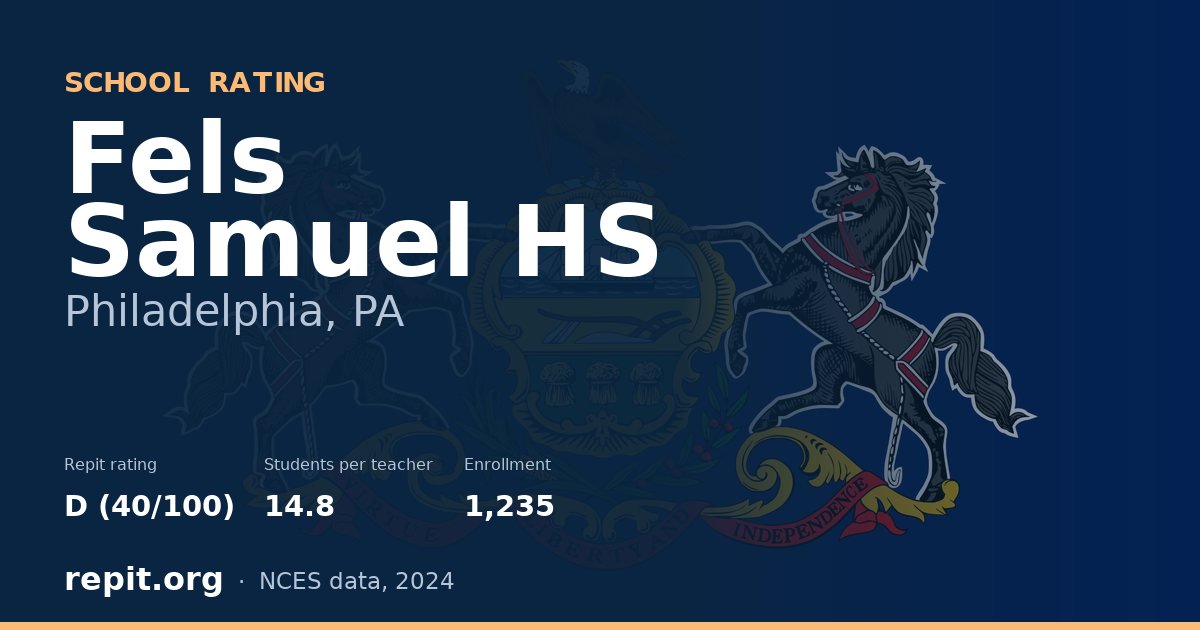 Fels Samuel HS, Philadelphia, PA — Repit school rating D (40/100)