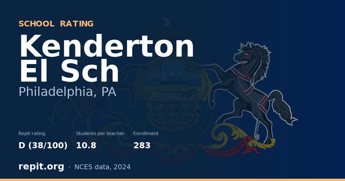 Kenderton El Sch, Philadelphia, PA — Repit school rating D (38/100)