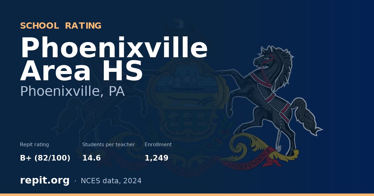 Phoenixville Area HS, Phoenixville, PA — Repit school rating B+ (82/100)