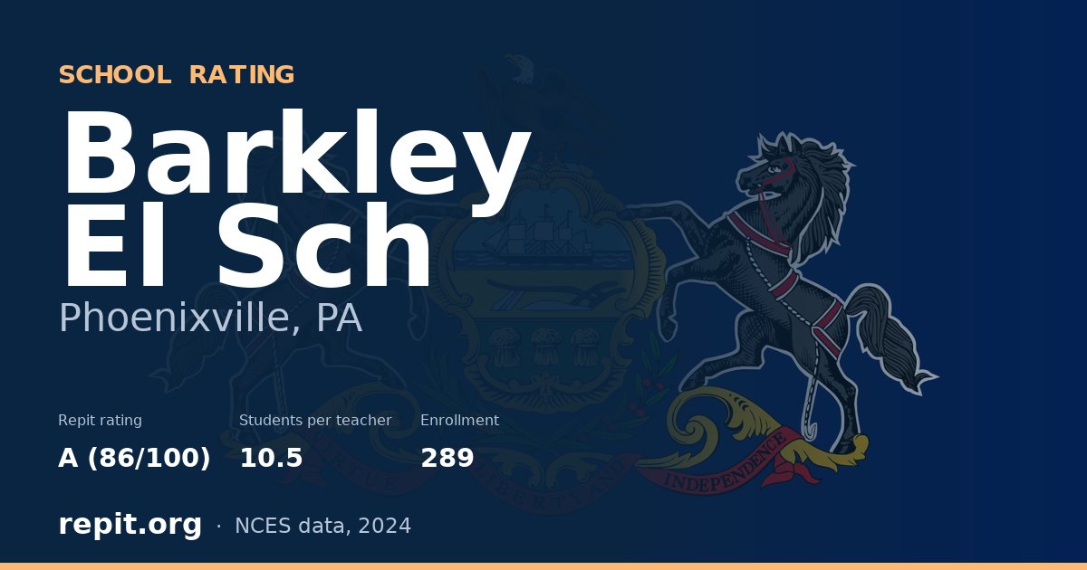 Barkley El Sch, Phoenixville, PA — Repit school rating A (86/100)
