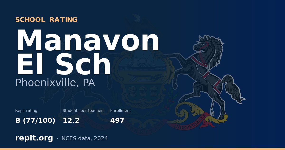 Manavon El Sch, Phoenixville, PA — Repit school rating B (77/100)
