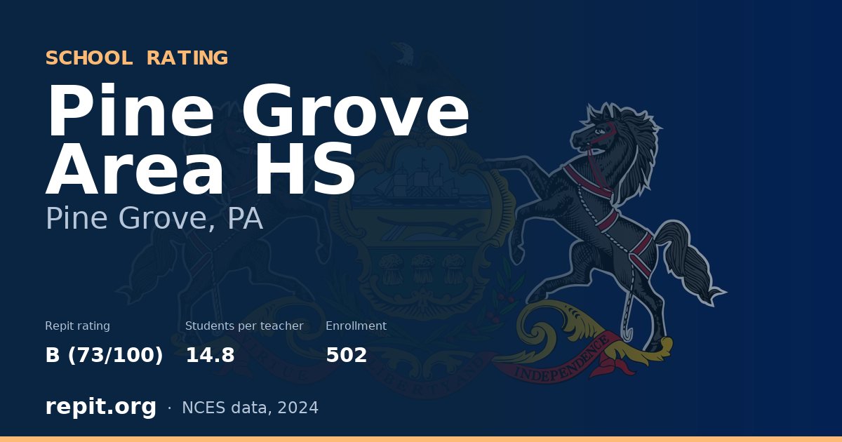 Pine Grove Area HS, Pine Grove, PA — Repit school rating B (73/100)