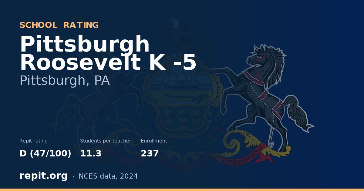 Pittsburgh Roosevelt K -5, Pittsburgh, PA — Repit school rating D (47/100)