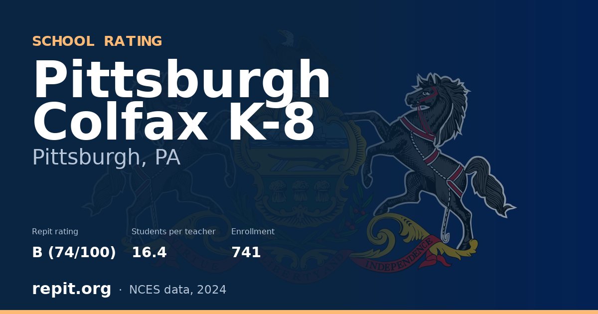 Pittsburgh Colfax K-8, Pittsburgh, PA — Repit school rating B (74/100)
