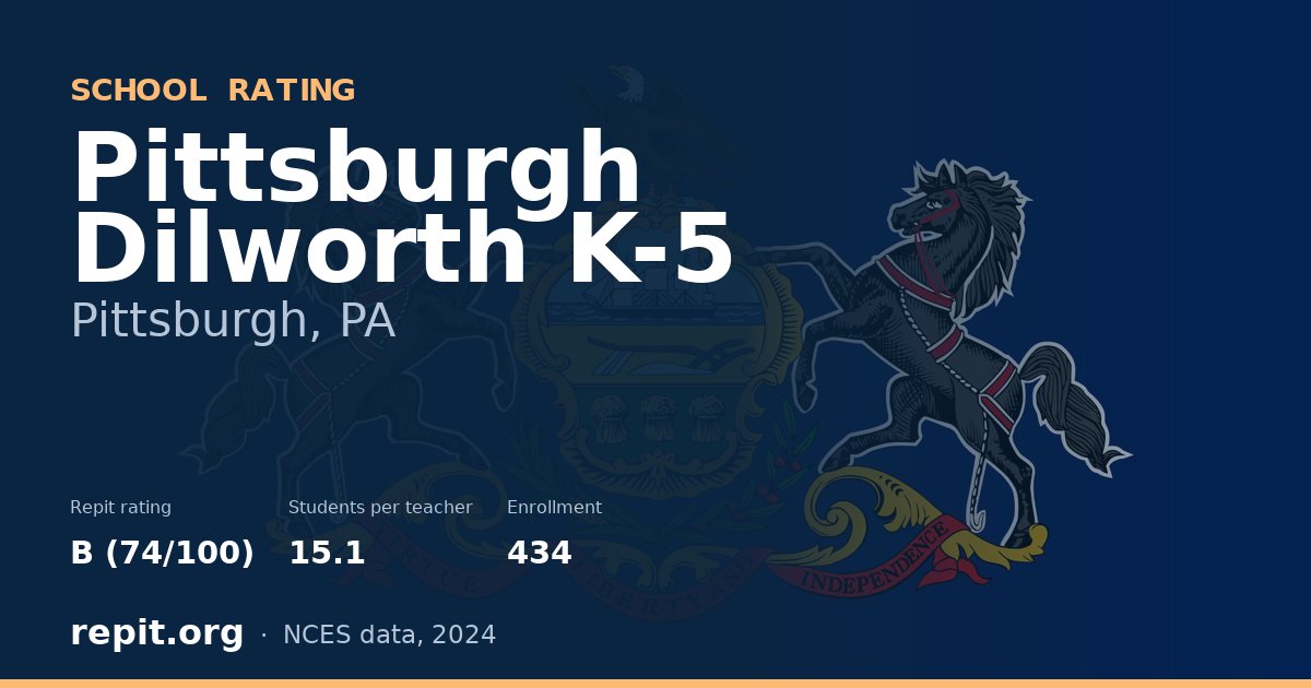Pittsburgh Dilworth K-5, Pittsburgh, PA — Repit school rating B (74/100)