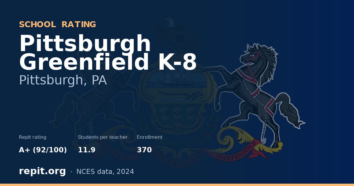 Pittsburgh Greenfield K-8, Pittsburgh, PA — Repit school rating A+ (92/100)