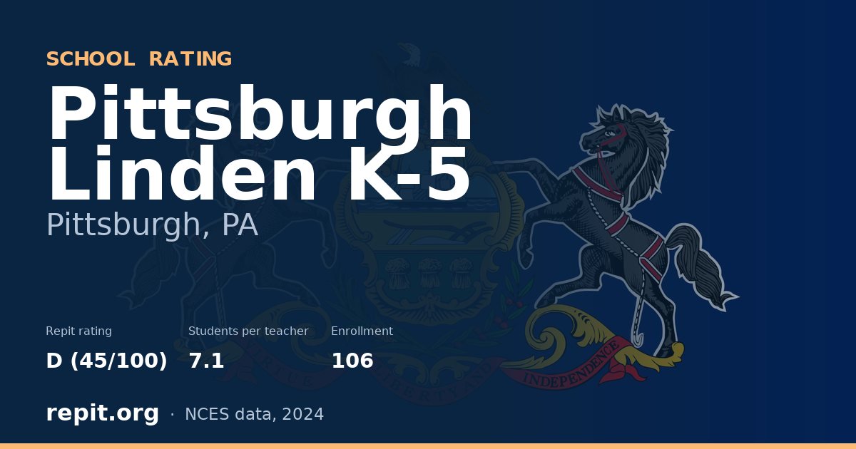 Pittsburgh Linden K-5, Pittsburgh, PA — Repit school rating D (45/100)