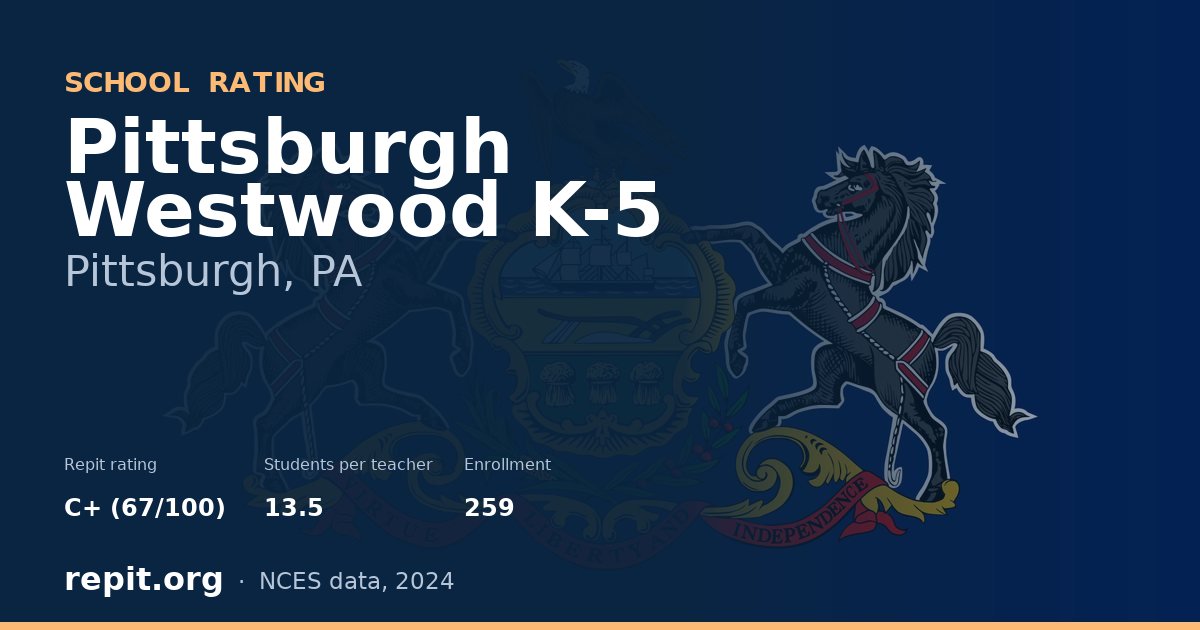 Pittsburgh Westwood K-5, Pittsburgh, PA — Repit school rating C+ (67/100)