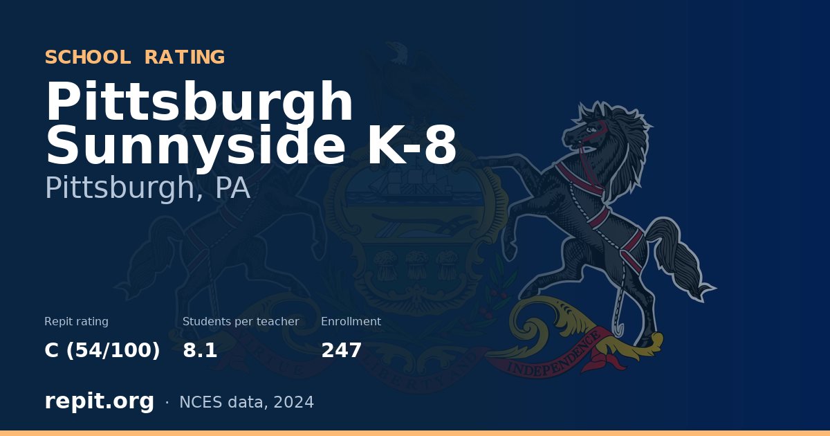 Pittsburgh Sunnyside K-8, Pittsburgh, PA — Repit school rating C (54/100)