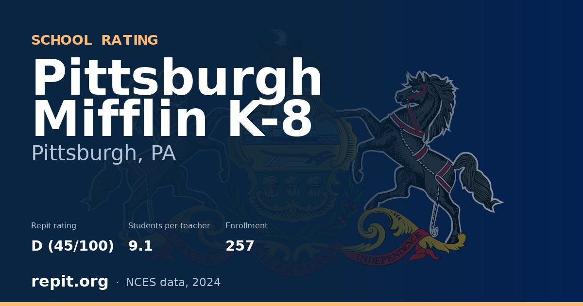Pittsburgh Mifflin K-8, Pittsburgh, PA — Repit school rating D (45/100)