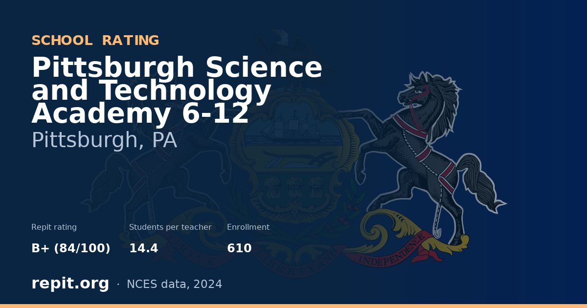 Pittsburgh Science and Technology Academy 6-12, Pittsburgh, PA — Repit school rating B+ (84/100)