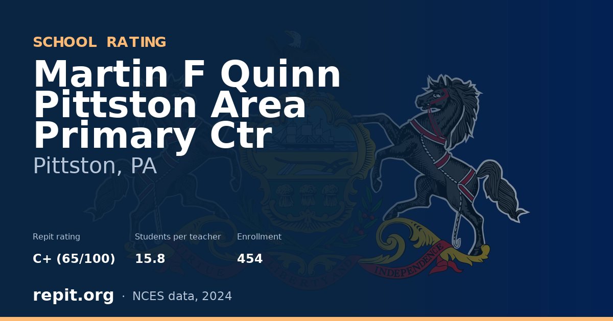 Martin F Quinn Pittston Area Primary Ctr, Pittston, PA — Repit school rating C+ (65/100)
