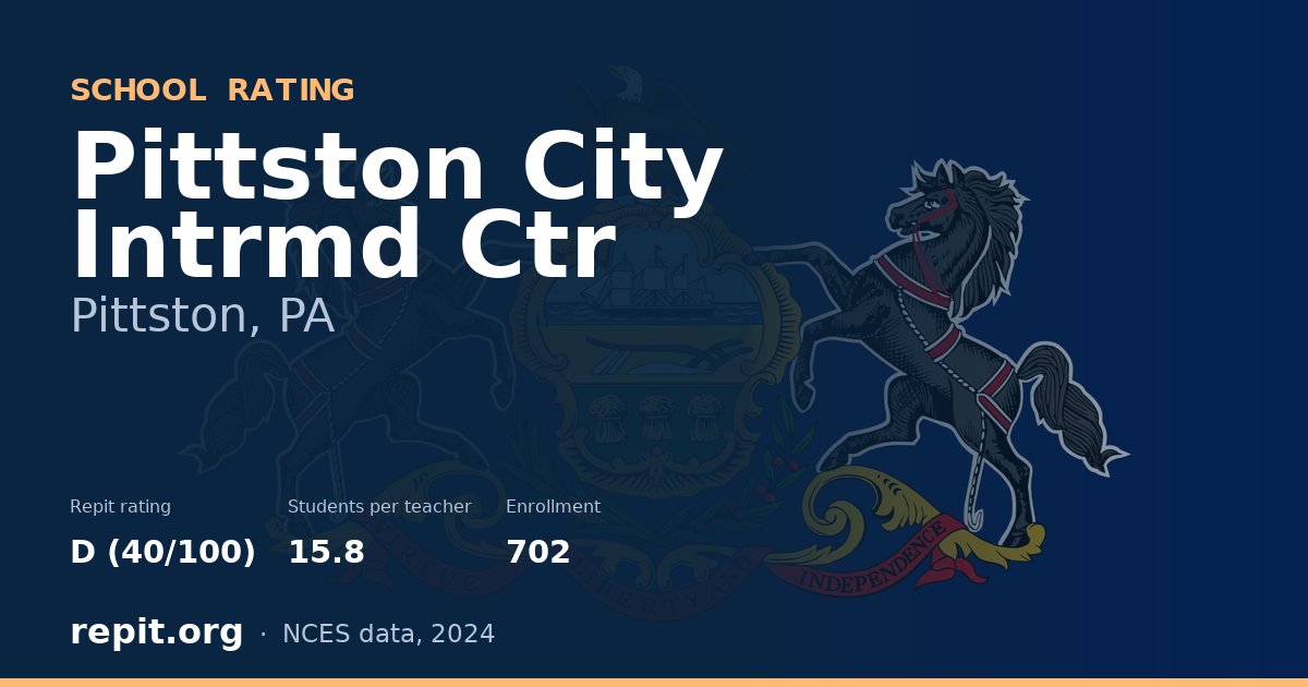 Pittston City Intrmd Ctr, Pittston, PA — Repit school rating D (40/100)