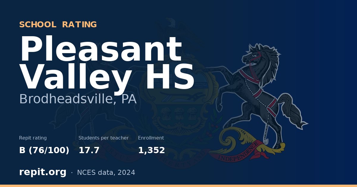 Pleasant Valley HS, Brodheadsville, PA — Repit school rating B (76/100)