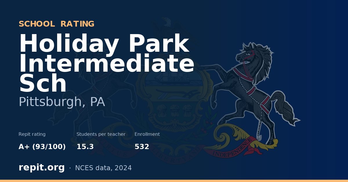 Holiday Park Intermediate Sch, Pittsburgh, PA — Repit school rating A+ (93/100)