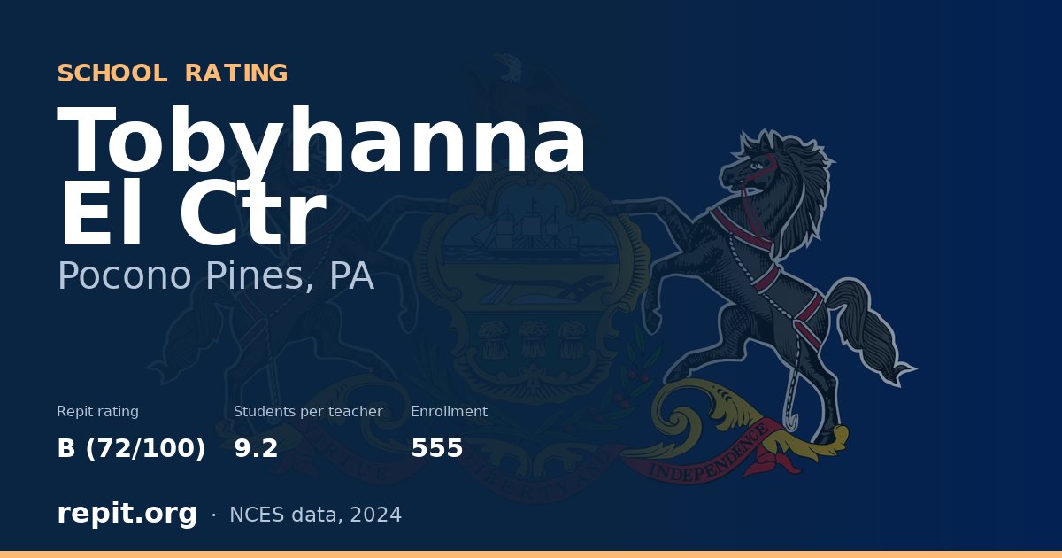 Tobyhanna El Ctr, Pocono Pines, PA — Repit school rating B (72/100)