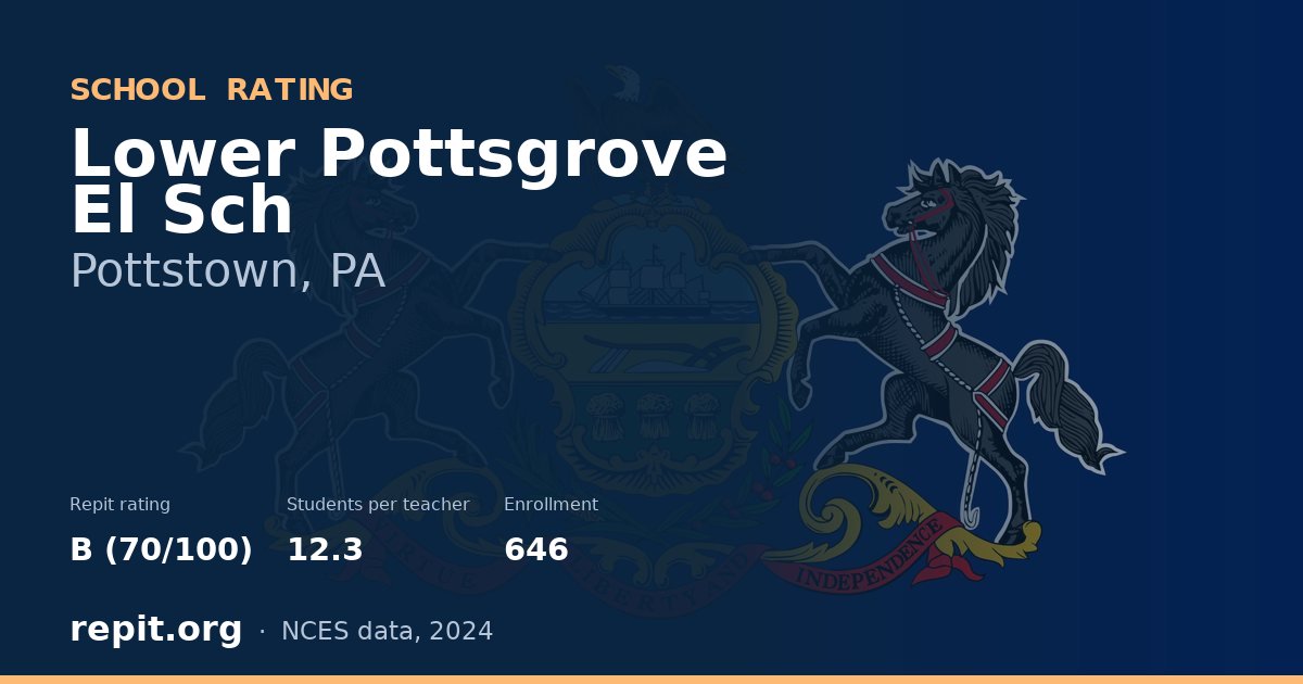 Lower Pottsgrove El Sch, Pottstown, PA — Repit school rating B (70/100)
