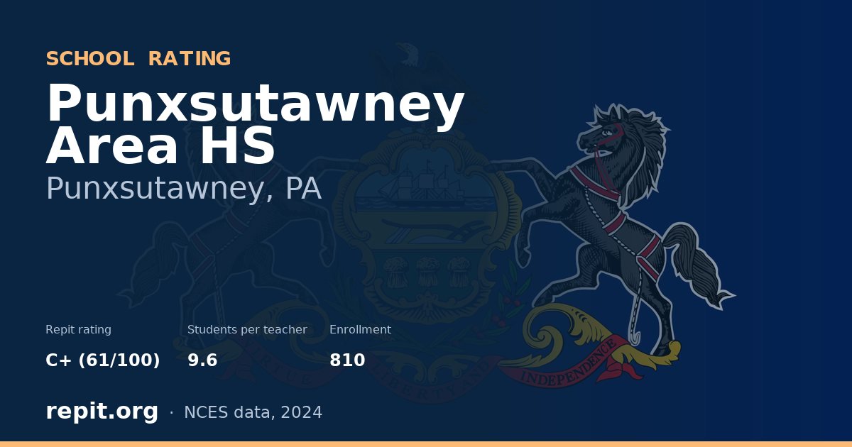 Punxsutawney Area HS, Punxsutawney, PA — Repit school rating C+ (61/100)