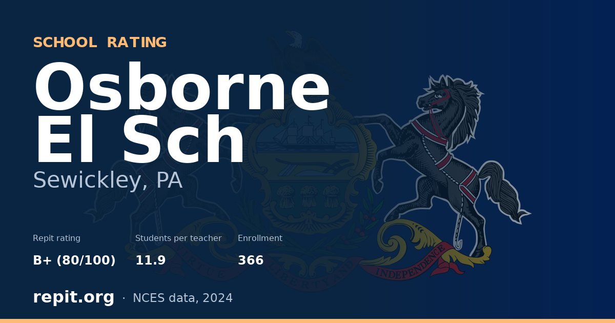 Osborne El Sch, Sewickley, PA — Repit school rating B+ (80/100)