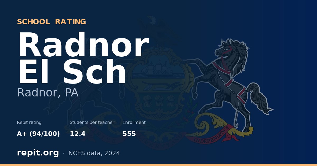 Radnor El Sch, Radnor, PA — Repit school rating A+ (94/100)