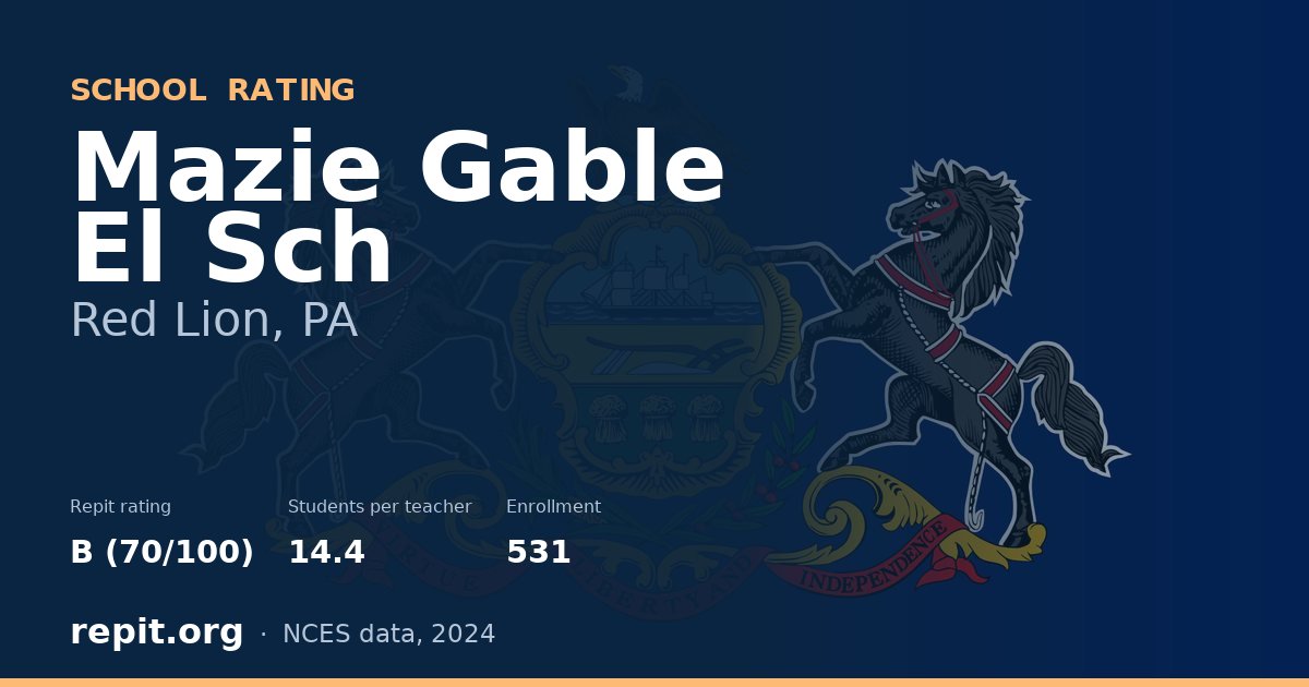 Mazie Gable El Sch, Red Lion, PA — Repit school rating B (70/100)
