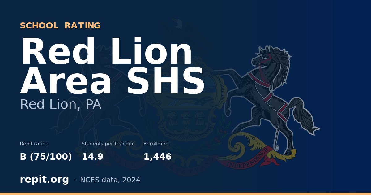 Red Lion Area SHS, Red Lion, PA — Repit school rating B (75/100)
