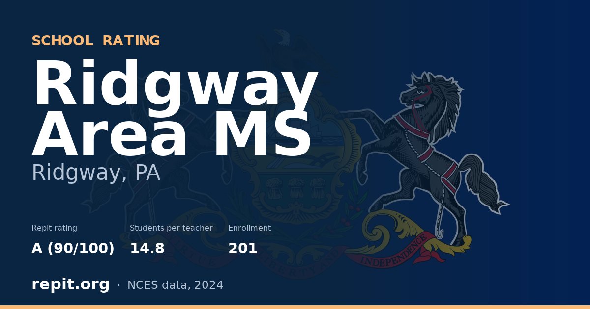Ridgway Area MS, Ridgway, PA — Repit school rating A (90/100)