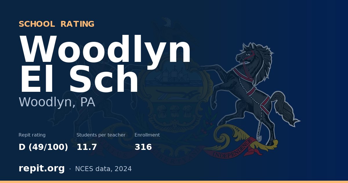 Woodlyn El Sch, Woodlyn, PA — Repit school rating D (49/100)