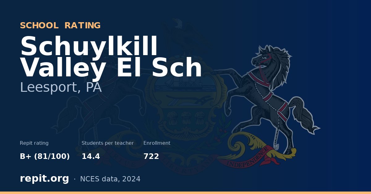 Schuylkill Valley El Sch, Leesport, PA — Repit school rating B+ (81/100)