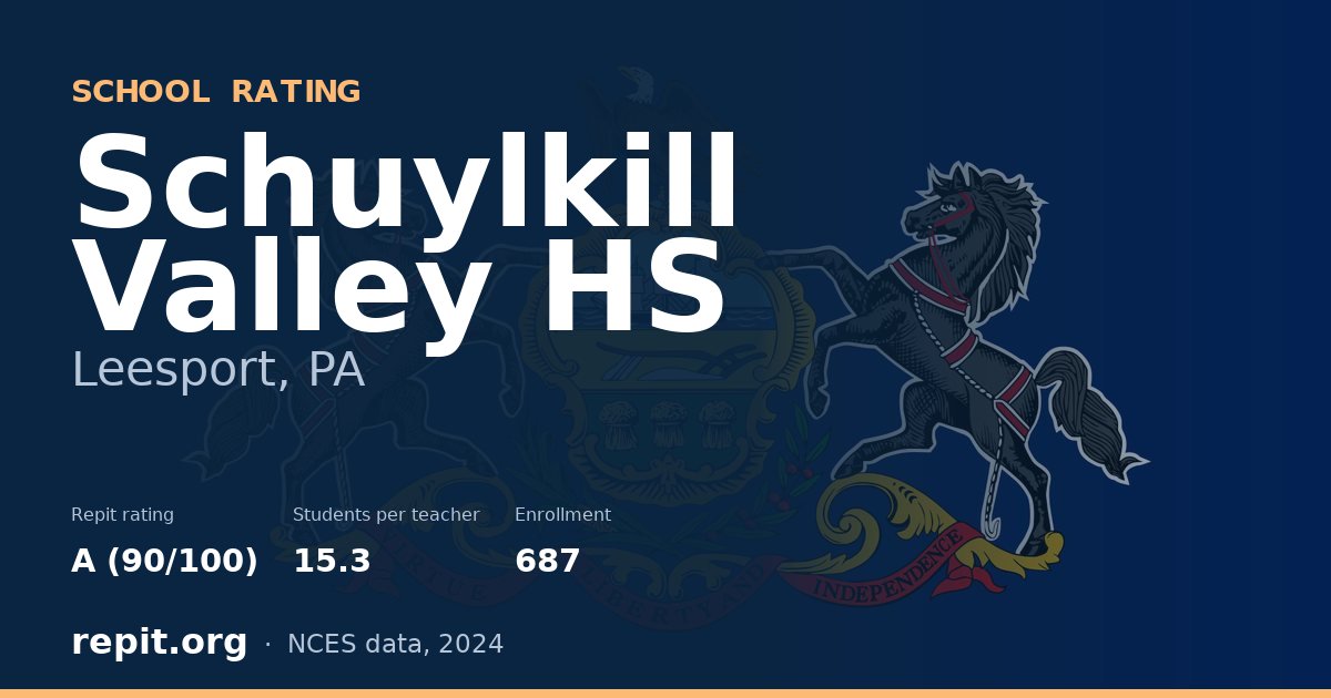 Schuylkill Valley HS, Leesport, PA — Repit school rating A (90/100)