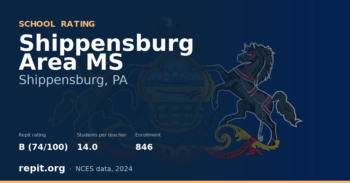 Shippensburg Area MS, Shippensburg, PA — Repit school rating B (74/100)