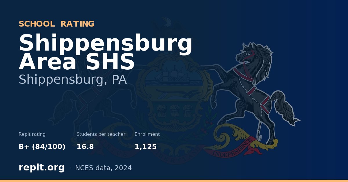 Shippensburg Area SHS, Shippensburg, PA — Repit school rating B+ (84/100)