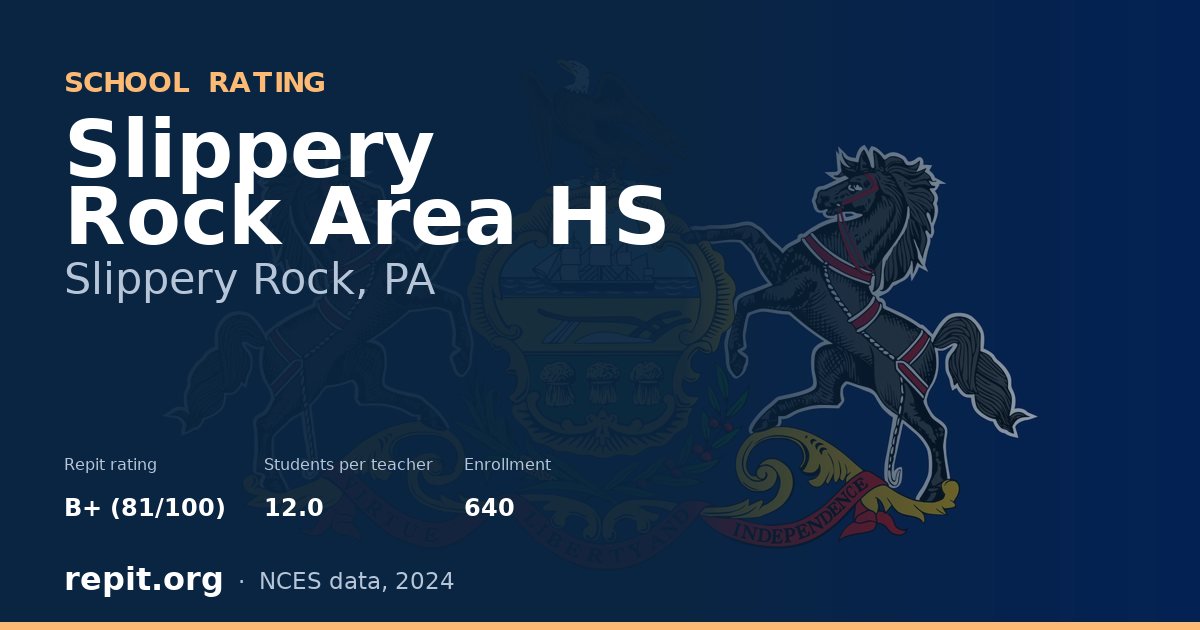 Slippery Rock Area HS, Slippery Rock, PA — Repit school rating B+ (81/100)