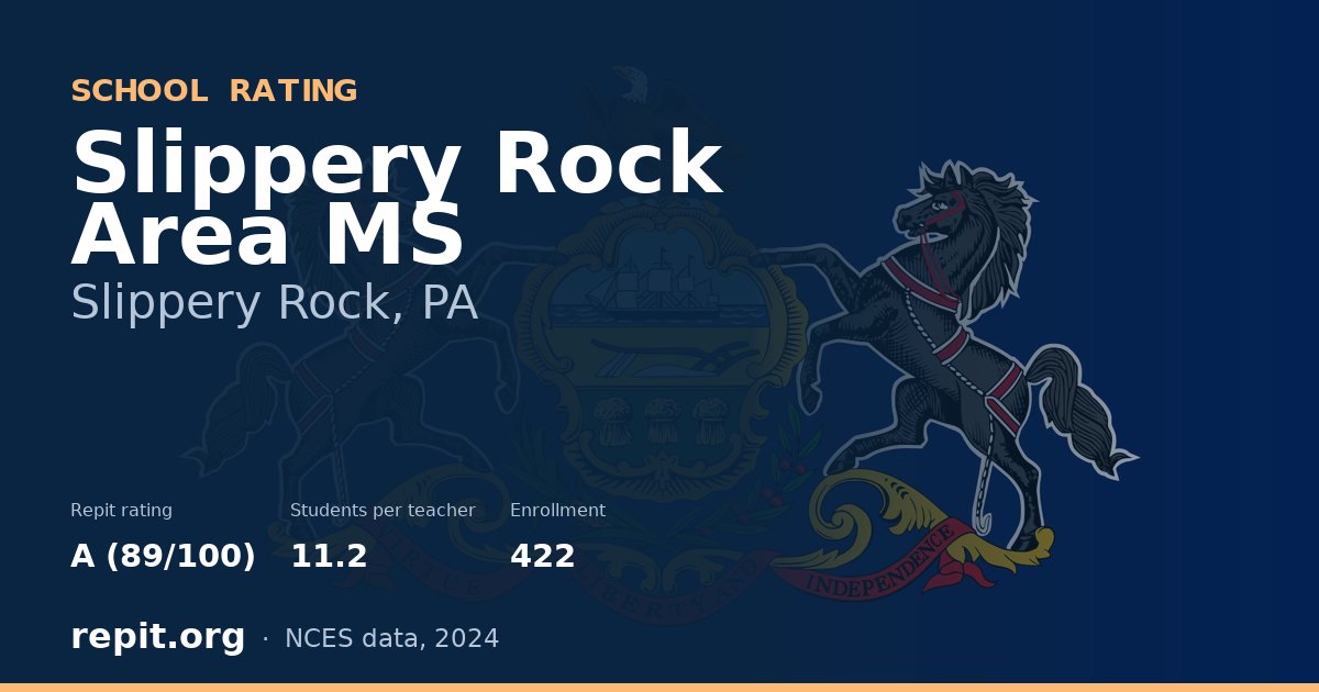 Slippery Rock Area MS, Slippery Rock, PA — Repit school rating A (89/100)