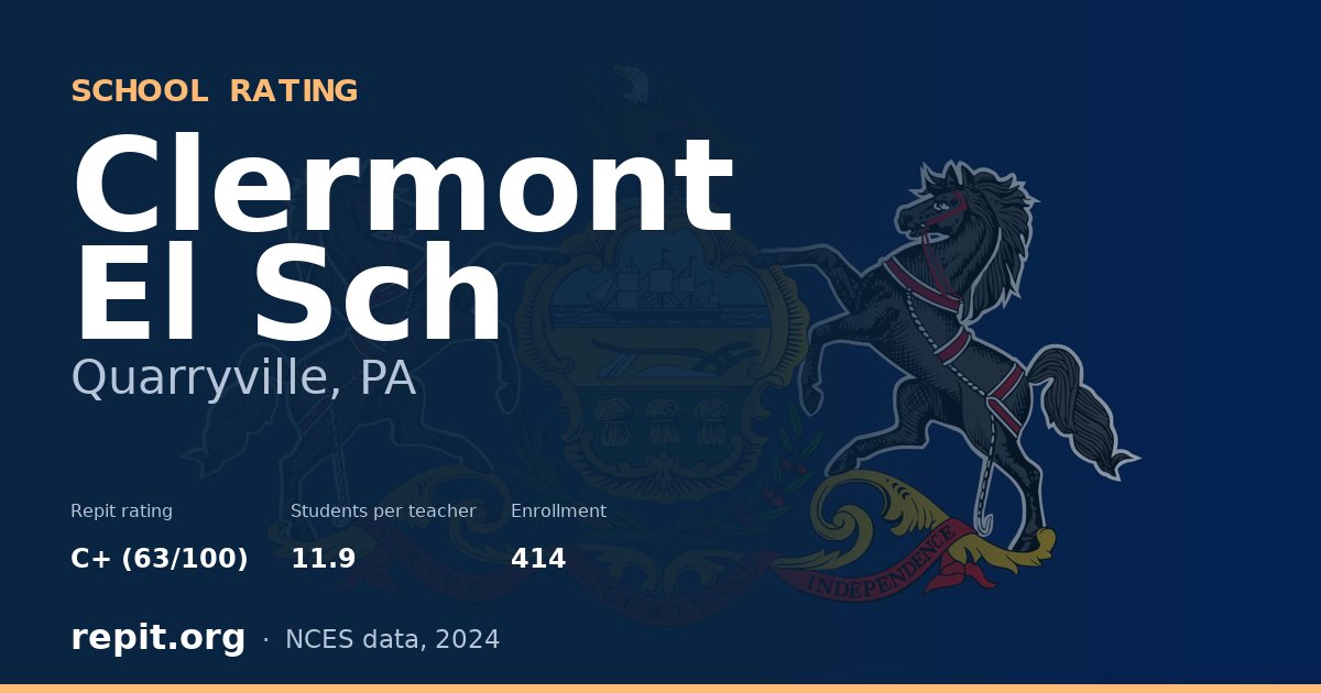 Clermont El Sch, Quarryville, PA — Repit school rating C+ (63/100)