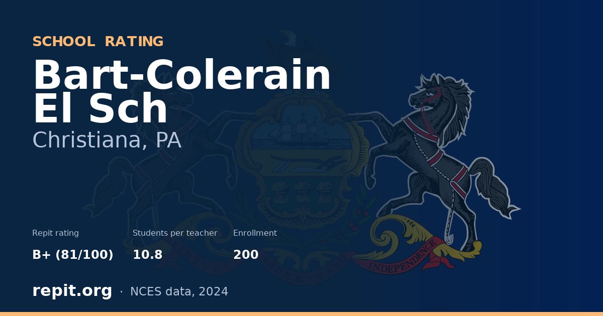 Bart-Colerain El Sch, Christiana, PA — Repit school rating B+ (81/100)