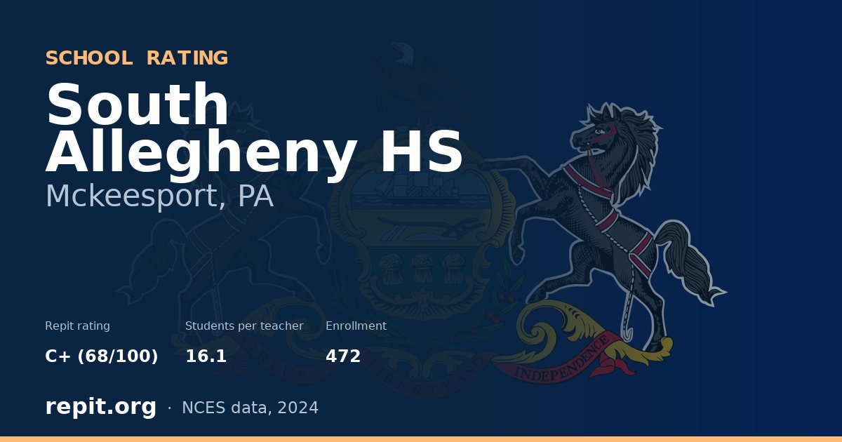 South Allegheny HS, Mckeesport, PA — Repit school rating C+ (68/100)