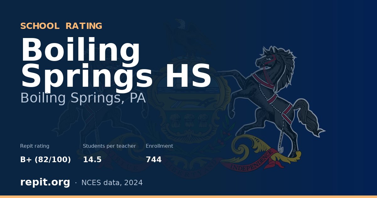Boiling Springs HS, Boiling Springs, PA — Repit school rating B+ (82/100)