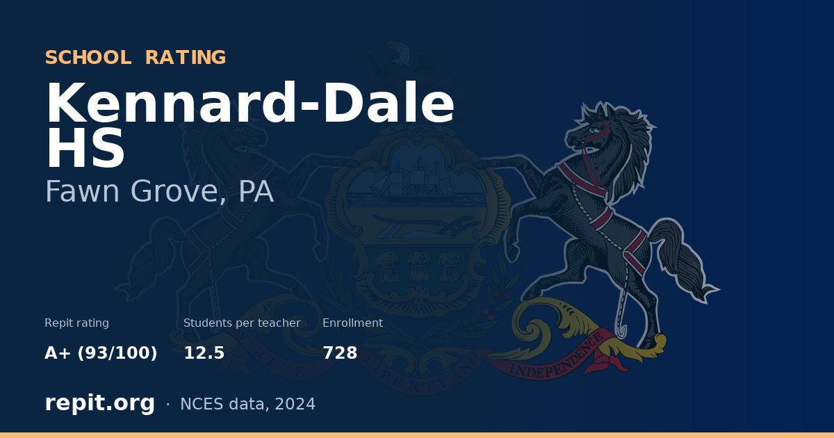 Kennard-Dale HS, Fawn Grove, PA — Repit school rating A+ (93/100)