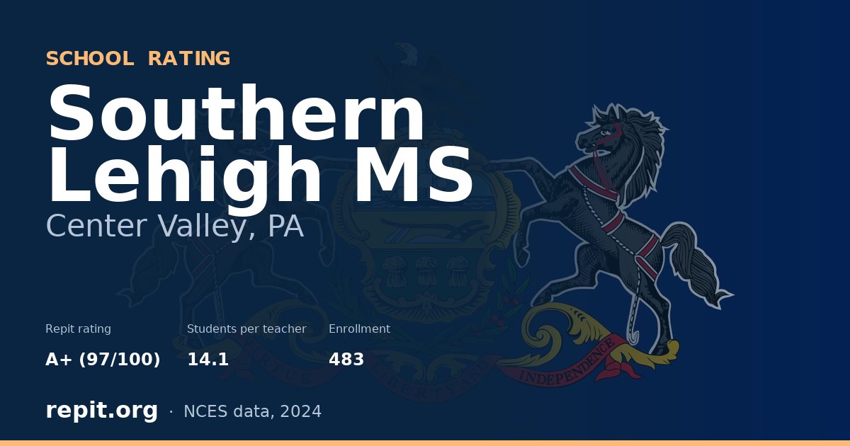 Southern Lehigh MS, Center Valley, PA — Repit school rating A+ (97/100)
