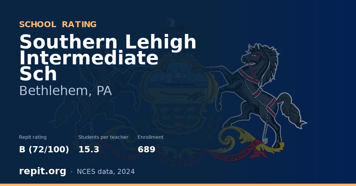 Southern Lehigh Intermediate Sch, Bethlehem, PA — Repit school rating B (72/100)