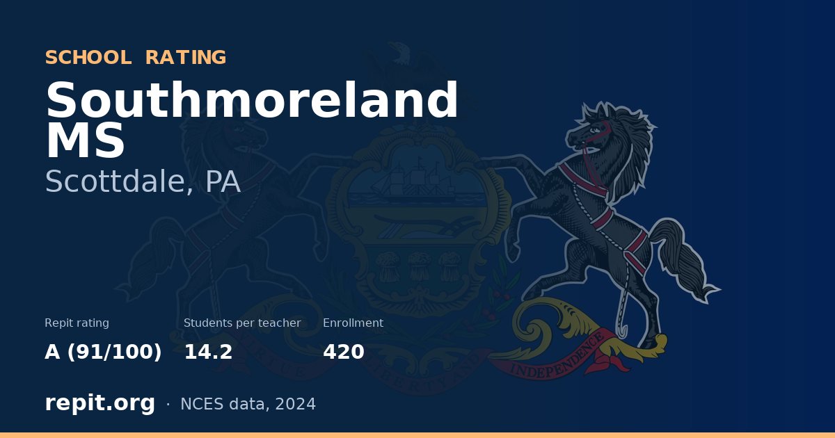 Southmoreland MS, Scottdale, PA — Repit school rating A (91/100)