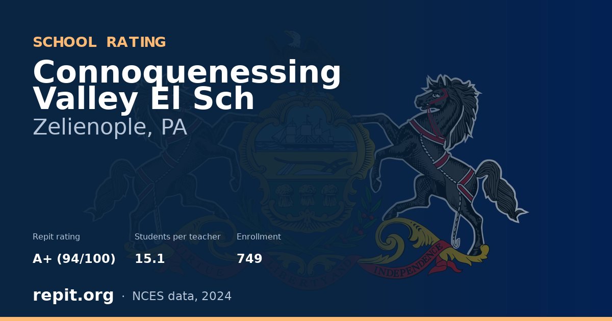 Connoquenessing Valley El Sch, Zelienople, PA — Repit school rating A+ (94/100)