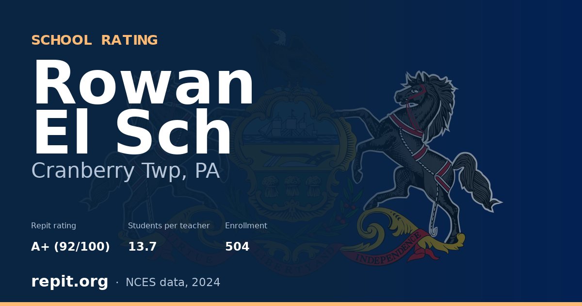 Rowan El Sch, Cranberry Twp, PA — Repit school rating A+ (92/100)