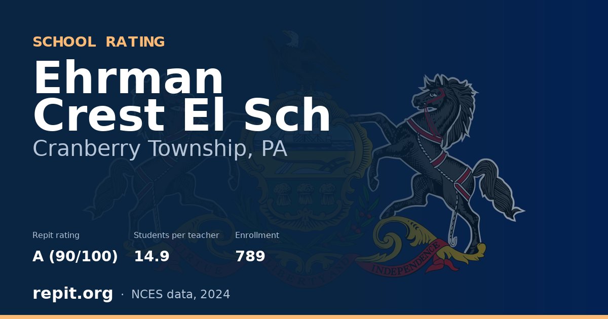 Ehrman Crest El Sch, Cranberry Township, PA — Repit school rating A (90/100)