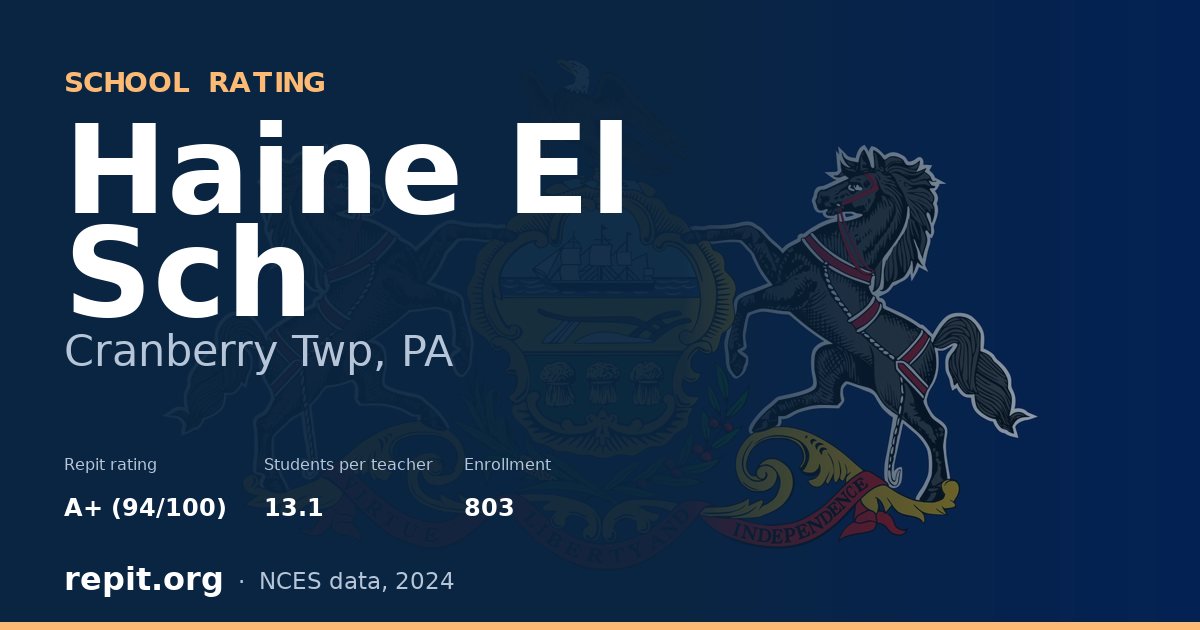 Haine El Sch, Cranberry Twp, PA — Repit school rating A+ (94/100)