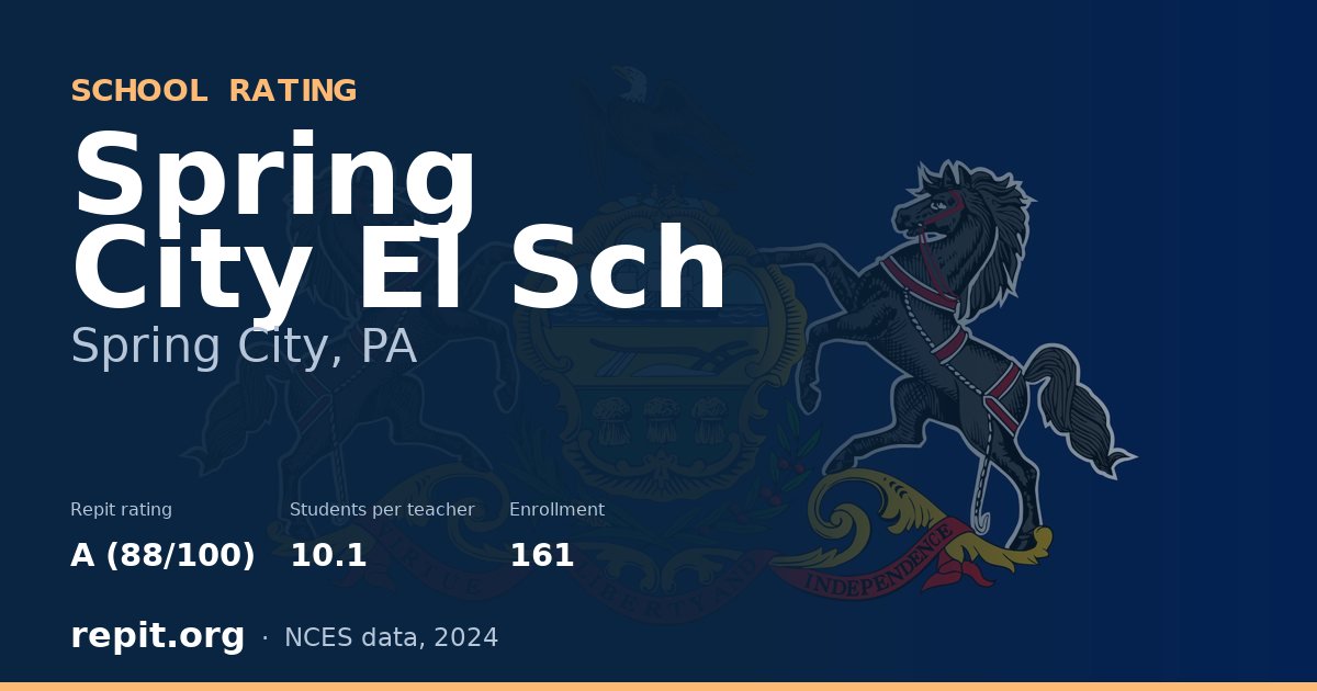 Spring City El Sch, Spring City, PA — Repit school rating A (88/100)