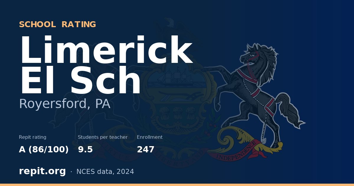 Limerick El Sch, Royersford, PA — Repit school rating A (86/100)