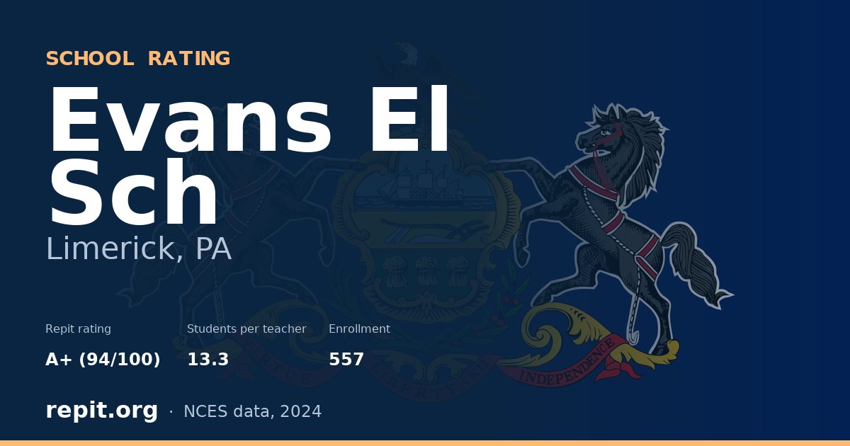 Evans El Sch, Limerick, PA — Repit school rating A+ (94/100)